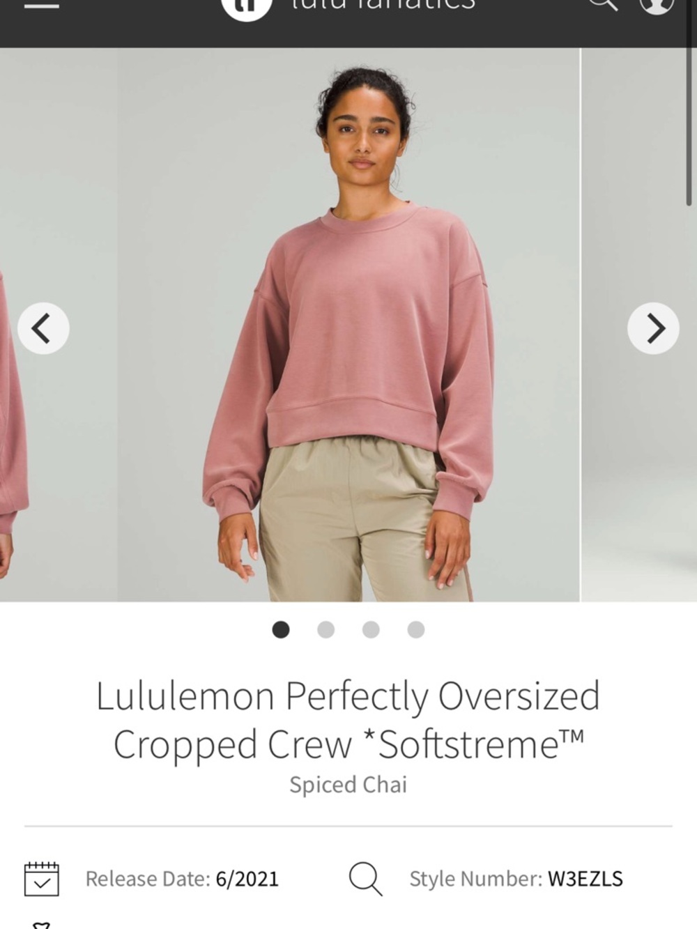 lululemon Perfectly Oversized Cropped Crew Softstreme